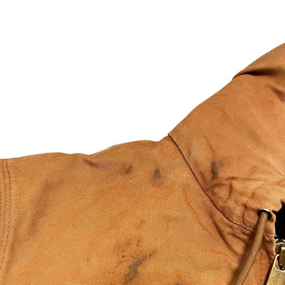 Carhartt J140 Tan Duck Hooded Jacket Mens Size M Workwear Streetwear Skatestyle - Picture 6 of 12